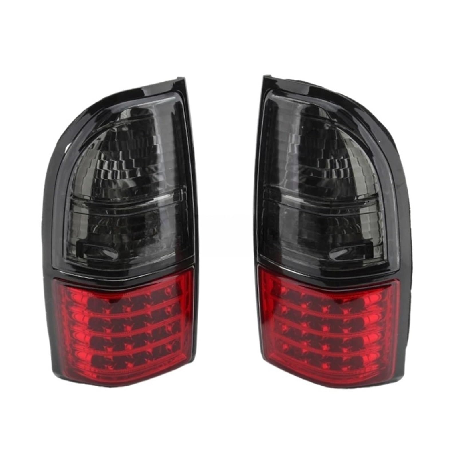 OLQYBD Rücklichter kompatibel for Toyota Land Cruiser 90 1997–2000, Heckstoßstange, Rücklichter, Blinker, Nebelscheinwerfer, Bremslicht, Bremslicht, Autozubehör(Red Gray 1 Pair) von OLQYBD