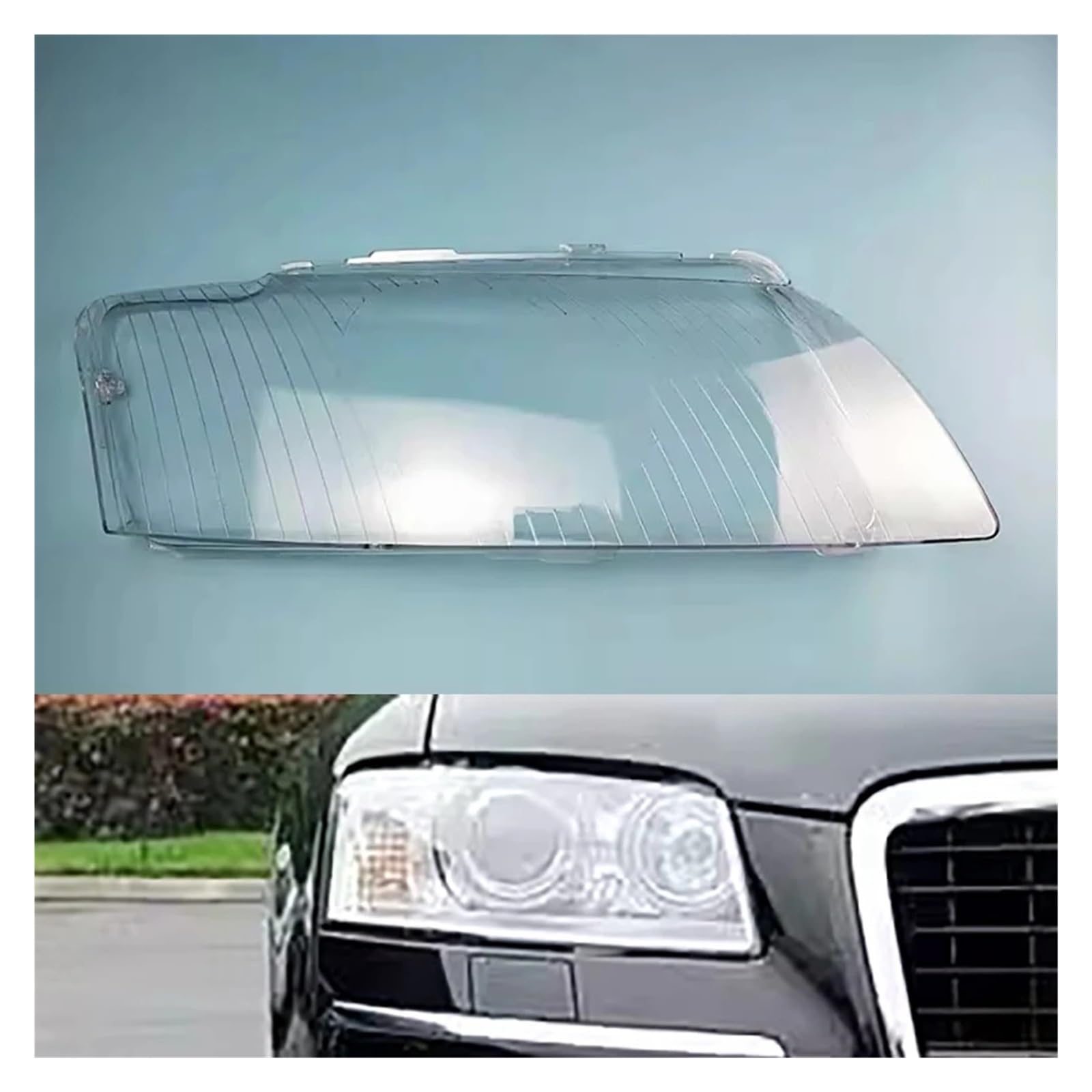 OLQYBD Scheinwerferabdeckung, transparente Scheinwerferschalenlinse, ersetzt den Original-Lampenschirm, kompatibel mit Audi A8 D3 2004 2005 2006 2007 2008 2009 2010(Right) von OLQYBD