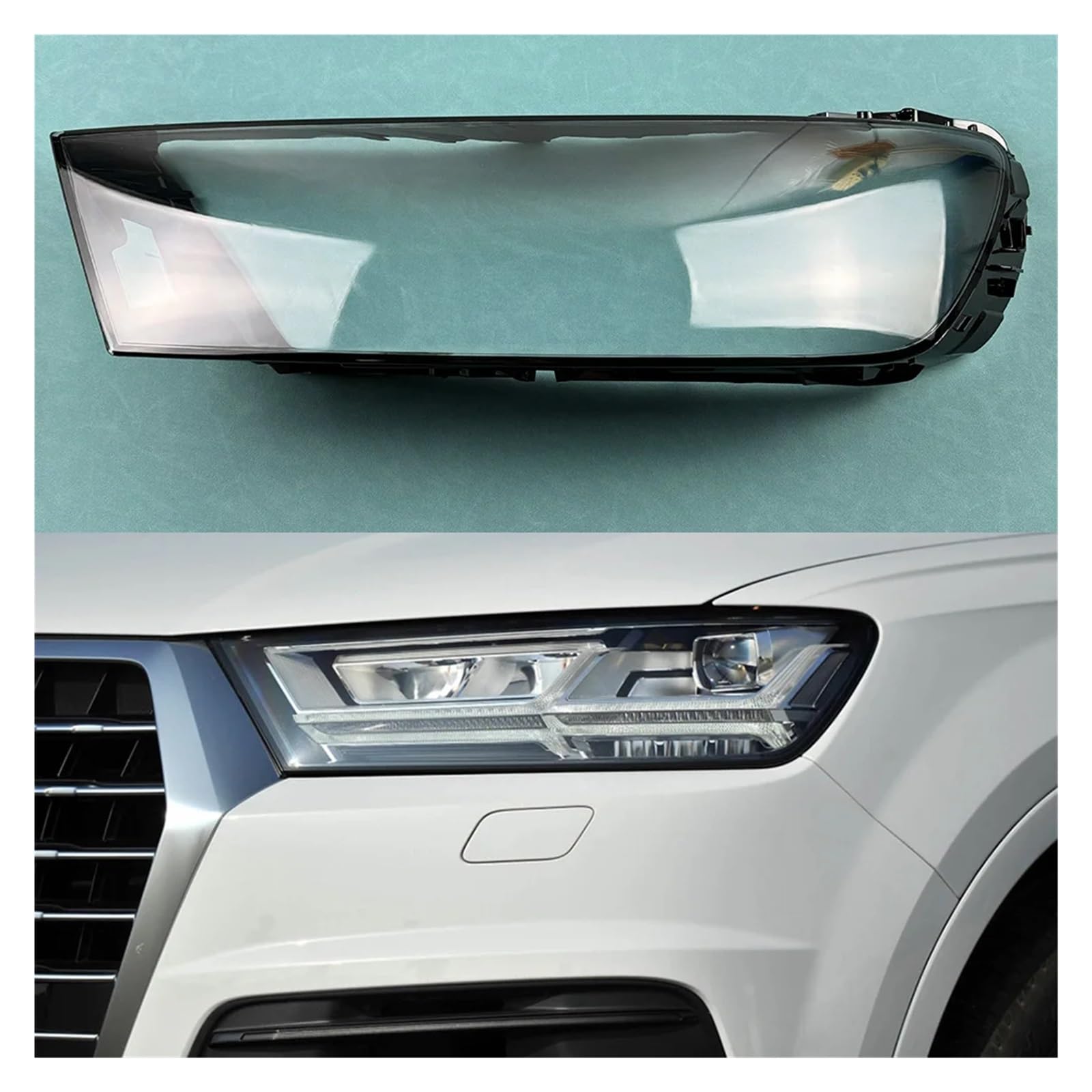 OLQYBD Scheinwerferabdeckung, transparenter Lampenschirm, Scheinwerferschale, ersetzt Originallinse, kompatibel for Audi Q7 2016 2017 2018 2019, Ersatzlinse for Scheinwerferabdeckung(Left) von OLQYBD