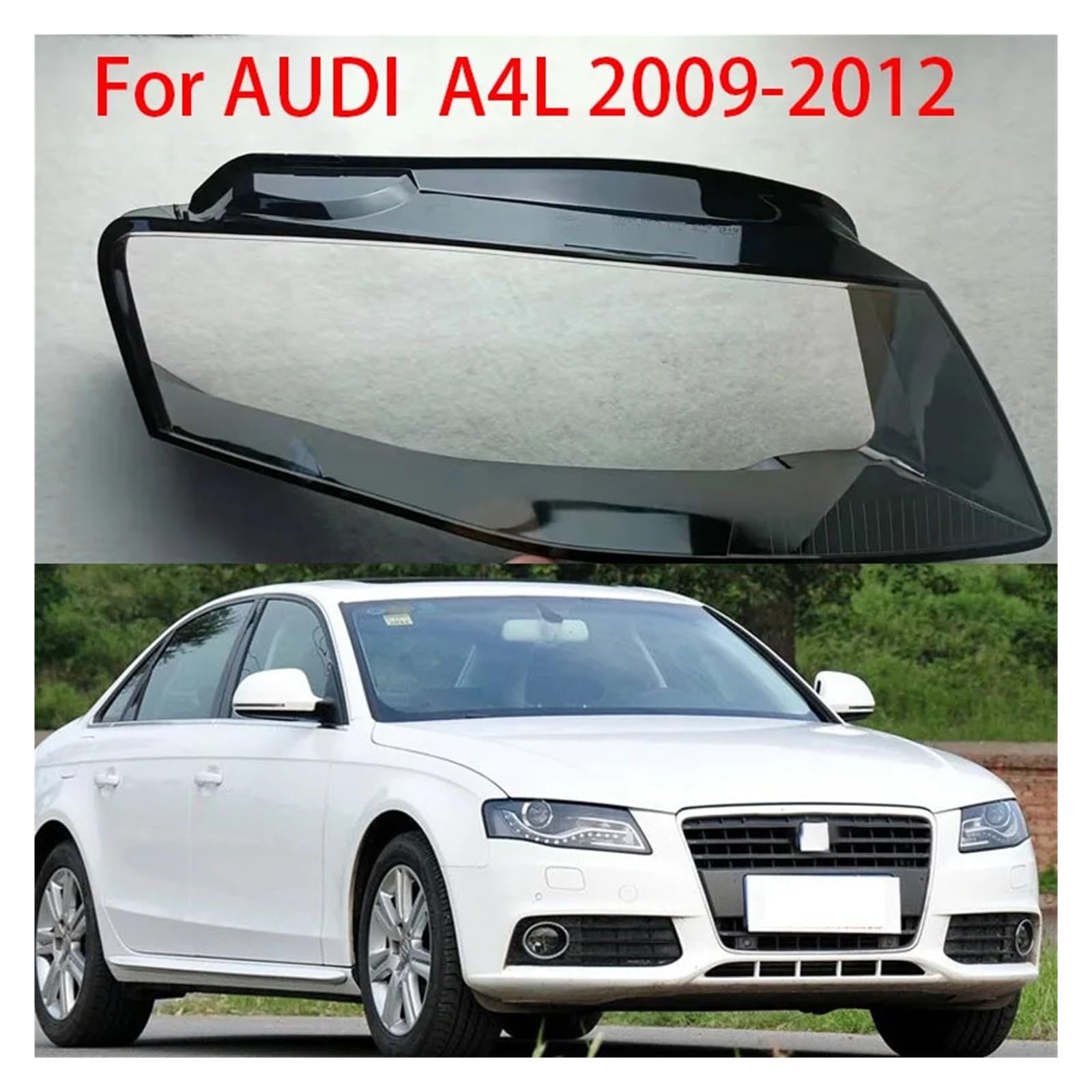 OLQYBD Scheinwerferlampenschirm Transparente Scheinwerferlinse Scheinwerfergehäuseabdeckung Linse Lichtschutz Kompatibel for Audi A4 B8 2009 2010 2011 2012 Scheinwerferabdeckung Ersatzlinse(1pcs Right von OLQYBD