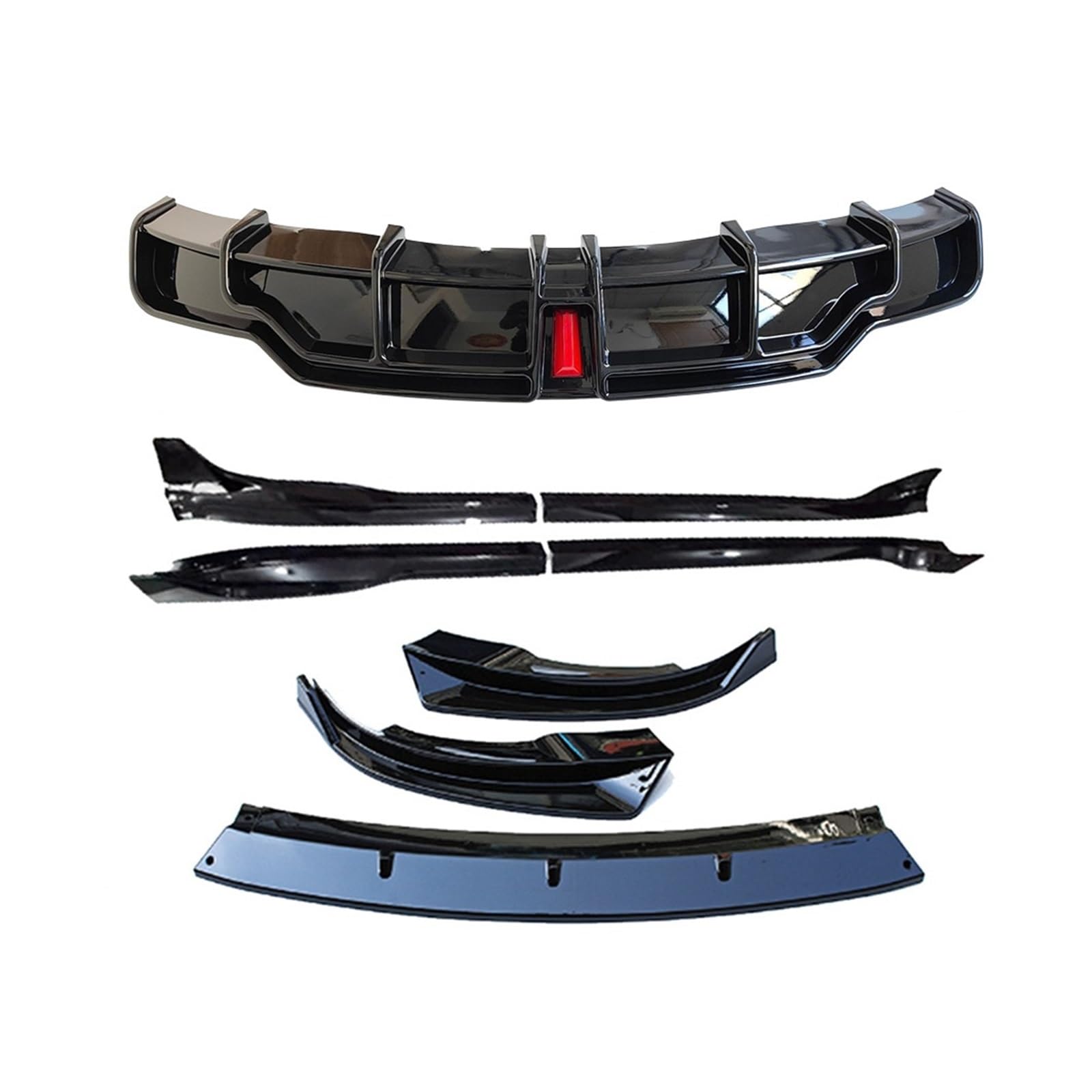 OLQYBD Stoßstange Lippe Kinn Diffusor Body Kit Spoiler Deflektor Tuning Zubehör kompatibel for Tesla Modell 3 Y 2017 2018 2019 2020 2021 2022 2023(3 Whole Set) von OLQYBD