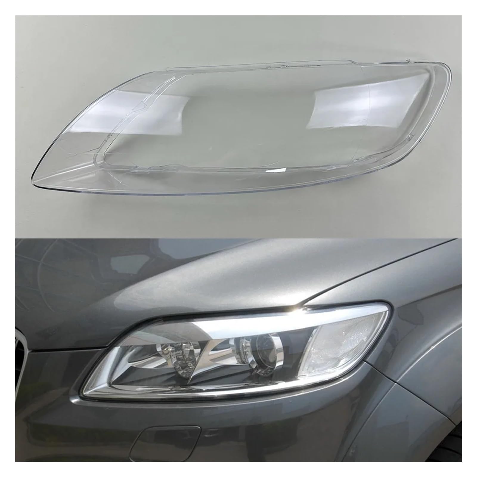 OLQYBD Transparente Scheinwerferabdeckung, Scheinwerfermaske, Lampenschirm, Lampenschale, ersetzt Originallinse, kompatibel for Audi Q7 2006 2007 2008 2009 2010 2011 2012 2013 2014 2015. Ersatzlinse f von OLQYBD