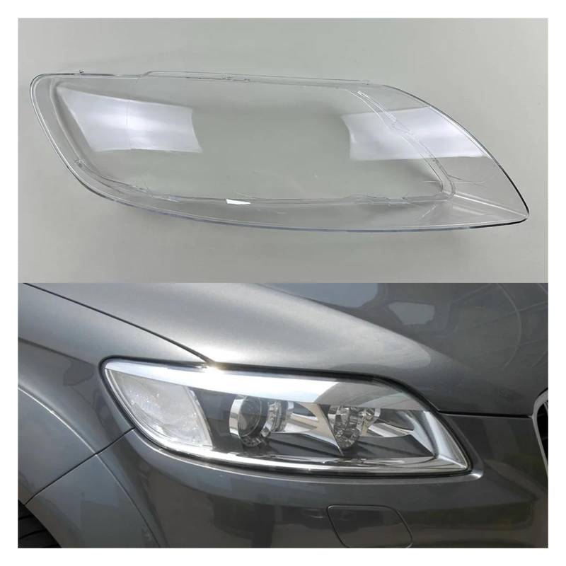 OLQYBD Transparente Scheinwerferabdeckung, Scheinwerfermaske, Lampenschirm, Lampenschale, ersetzt Originallinse, kompatibel for Audi Q7 2006 2007 2008 2009 2010 2011 2012 2013 2014 2015. Ersatzlinse f von OLQYBD