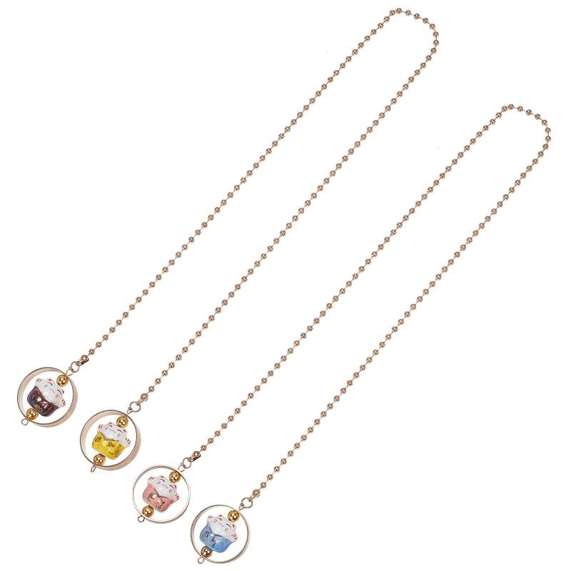 OLYCRAFT 2 Stück Glückskatze Auto Charm Auto Rückspiegel Anhänger Keramik japanische Maneki Neko Katze Charms für Auto Rückspiegel Zubehör Auto Dekor Anhänger von OLYCRAFT