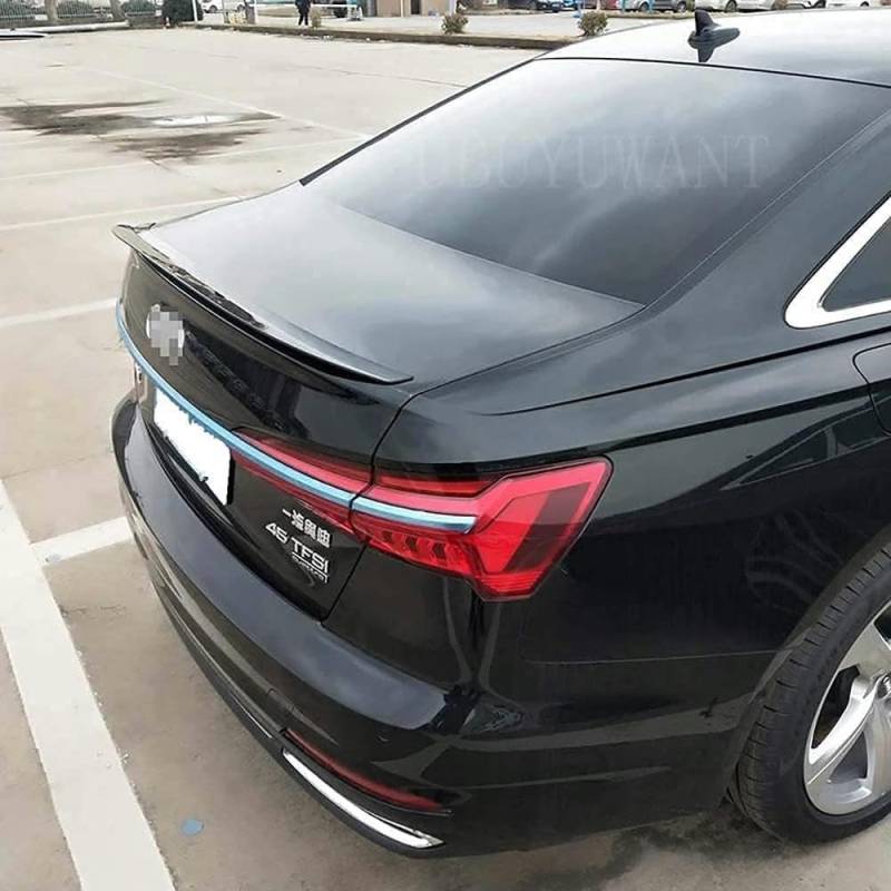 Olgyn Auto-Heckspoiler Aus Abs-Kunststoff Für Audi A6 2019 2020, Kofferraum-Stoßstangenspoiler, Kofferraum-Dachverkleidung, Außen-Heckspoiler-Lippen-Kit, Zubehör von OLgyn