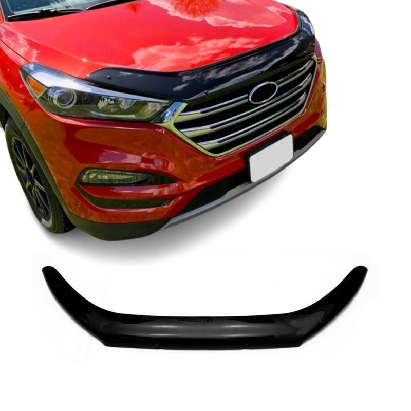 OMAC Motorhaube Deflektor Insektenschutz kompatibel mit Hyundai Tucson 2015-2021 Dunkel von OMAC