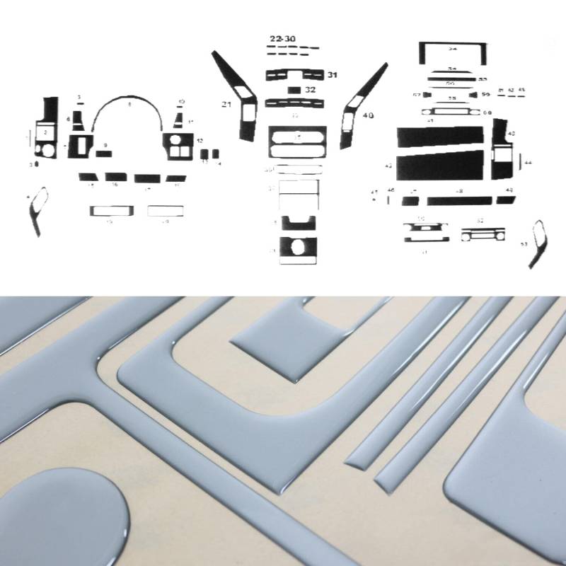 OMAC Innenraum Dekor Cockpit kompatibel mit Mercedes Sprinter 906 2006-2018 Aluminium Optik 57x von OMAC