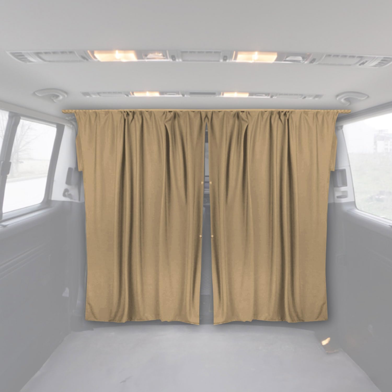 Autogardinen Fahrerhaus Maß Gardinen Camping Sonnenschutz Beige 160x180 von OMAC