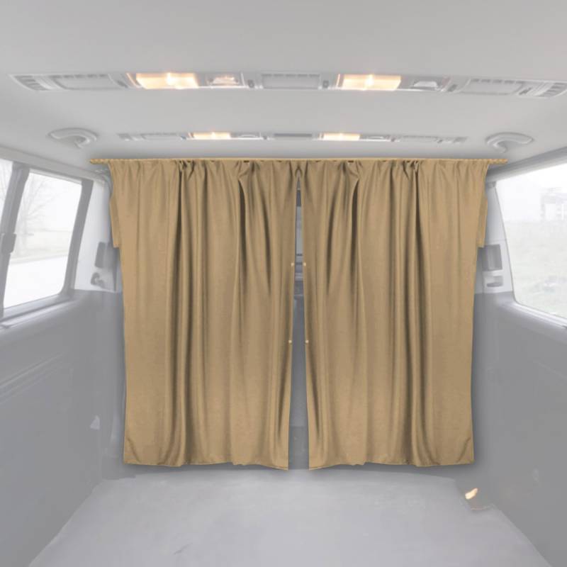 OMAC Fahrerhaus Führerhaus Gardinen Sonnenschutz kompatibel mit VW T5 L1 L2 Beige 2tlg von OMAC