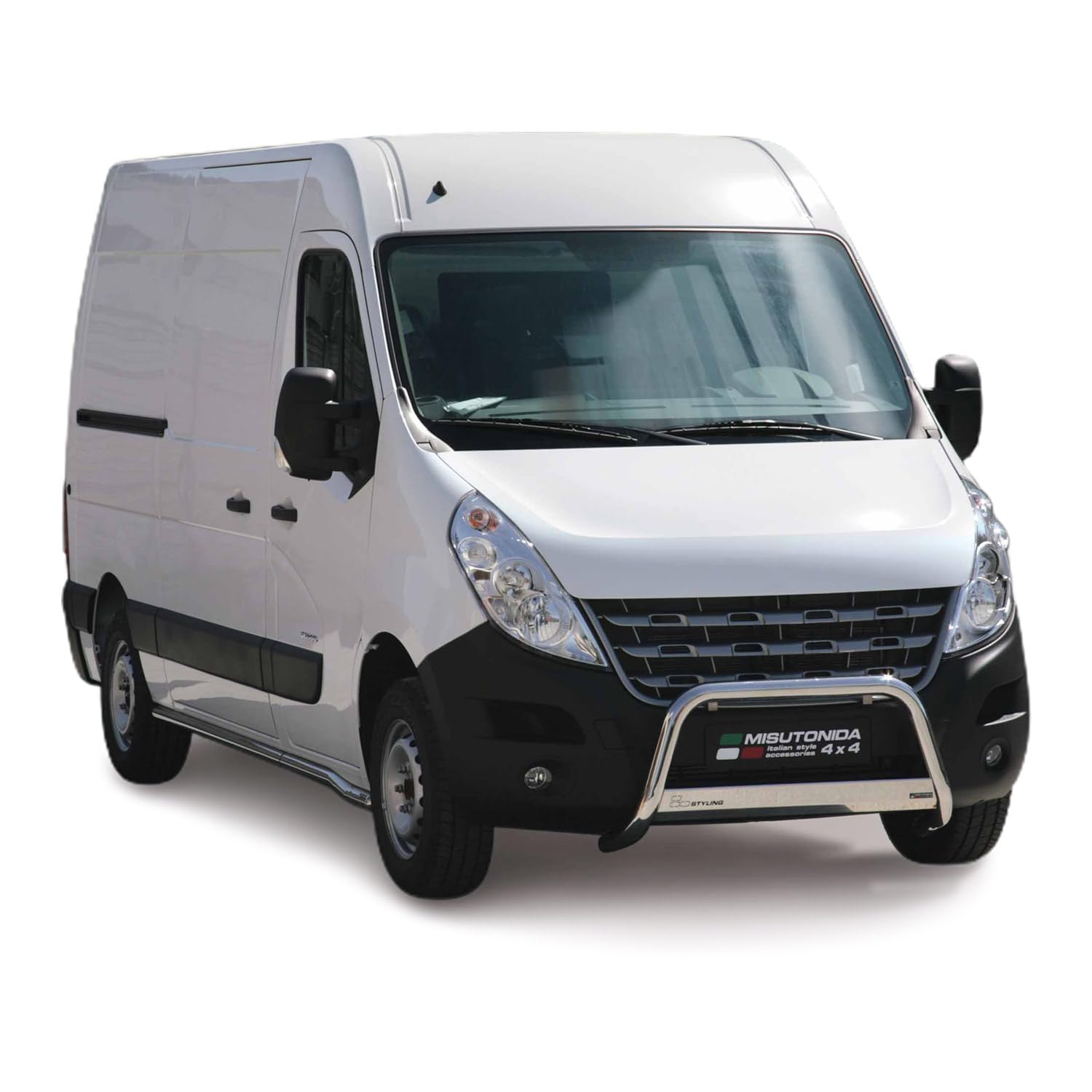 Frontbügel Frontschutzbügel kompatibel mit Renault Master 2010-2018 Grau Edelstahl ø63 mm von OMAC