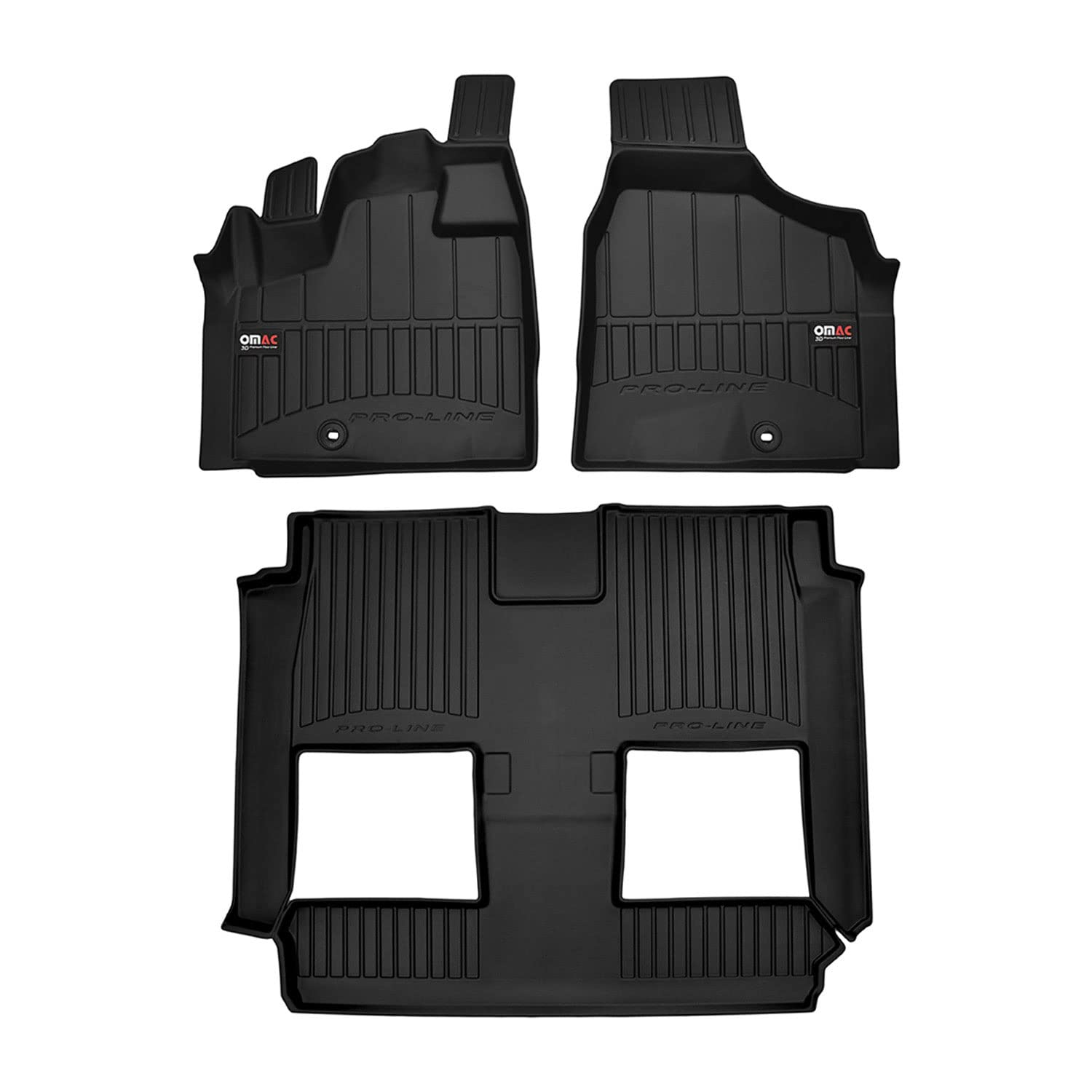 Fußmatten Gummimatten kompatibel mit Dodge Grand Caravan 2007-2020 OMAC Premium 3D Schwarz TPE Gummi von OMAC