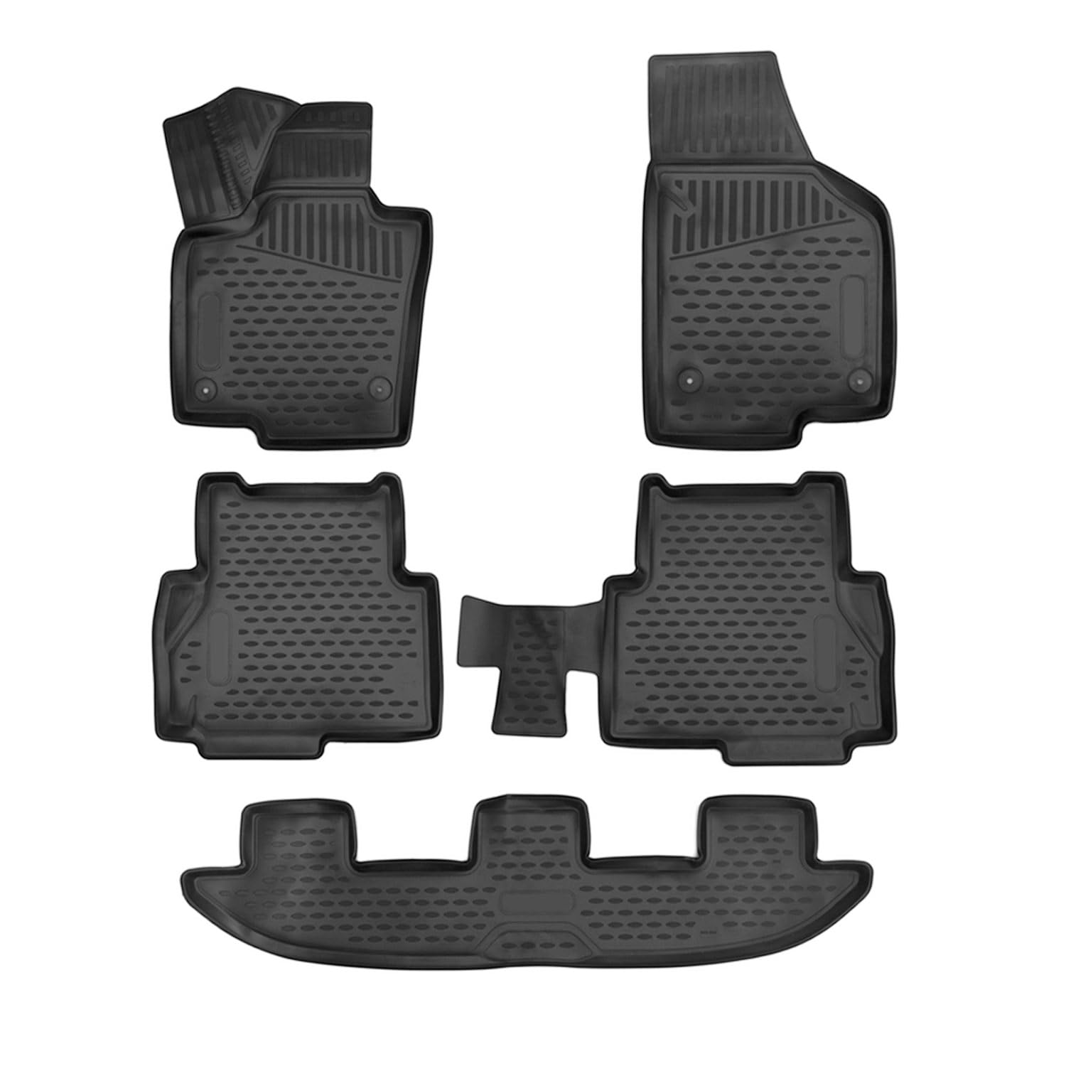 OMAC Gummimatten Fußmatten kompatibel mit Seat Alhambra 2010-2015 TPE Automatten Schwarz 5X von OMAC