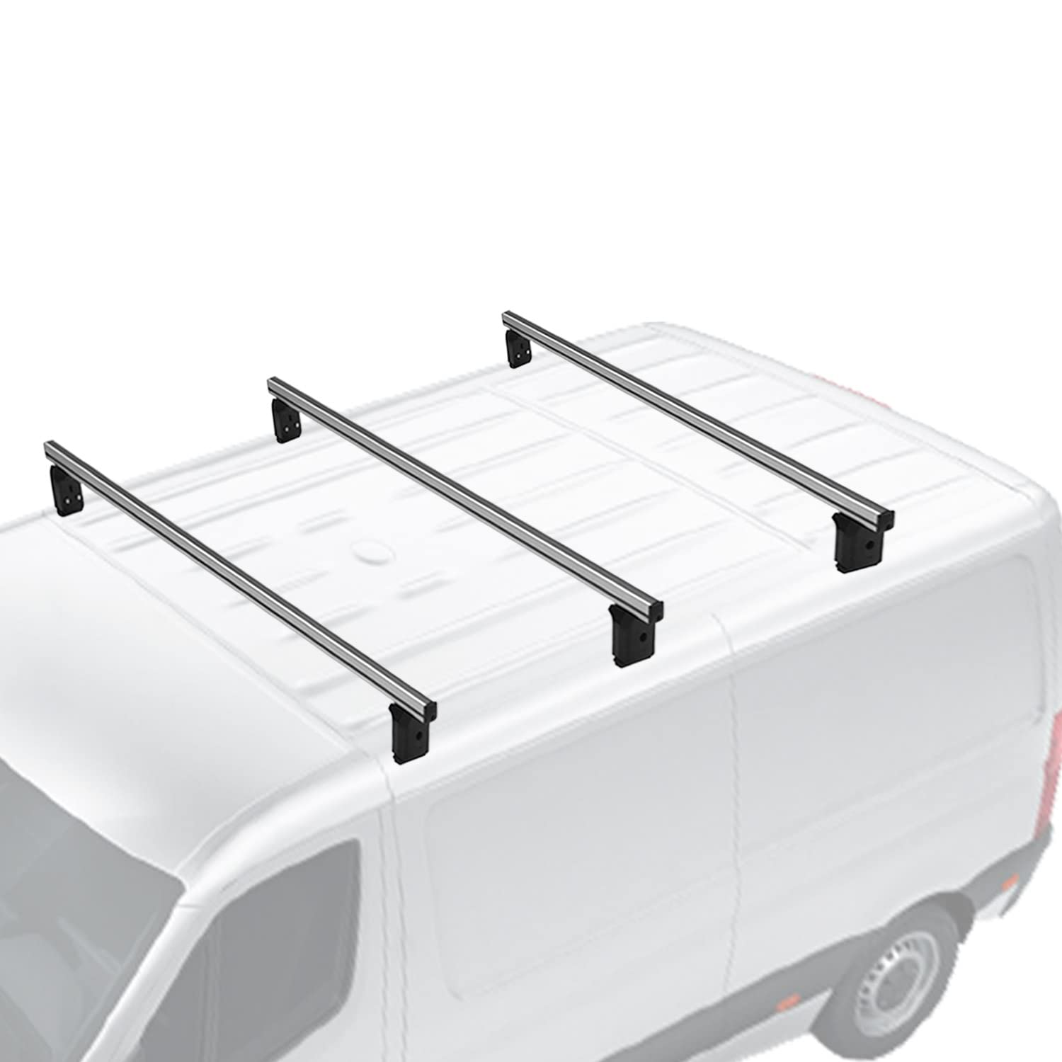 Menabo Dachträger Querträger kompatibel mit Renault Kangoo 2007-2020 Aluminium Grau 3X von OMAC