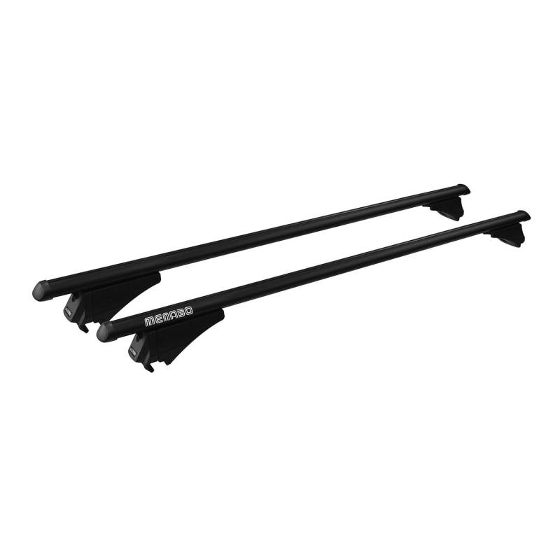 Menabo Grundträger Dachträger kompatibel mit Opel Zafira B 2008-2012 TÜV Alu Schwarz 2X von OMAC