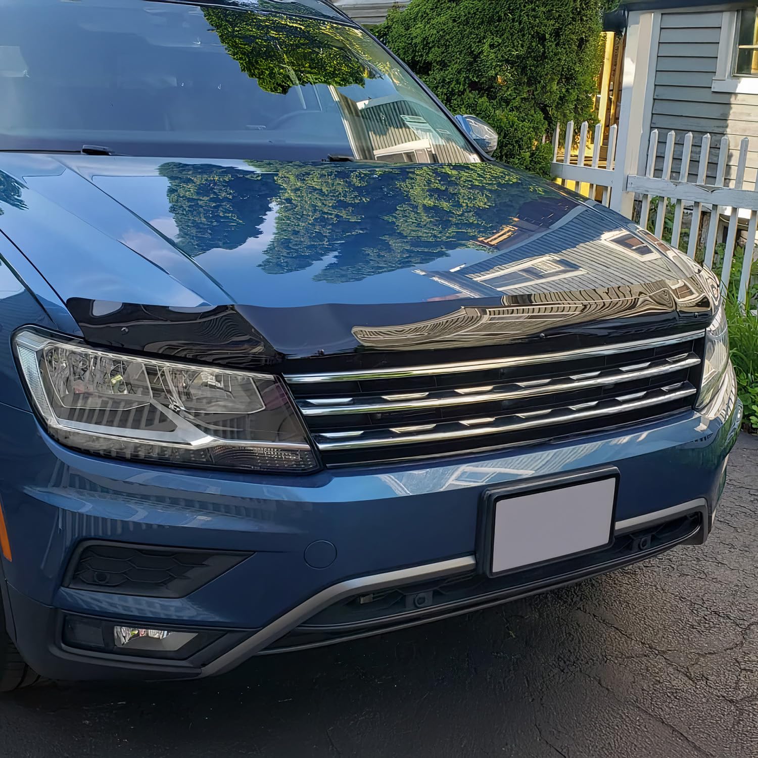 OMAC Motorhaube Deflektor Insekten Steinschlagschutz für VW Tiguan 2016-2020 Dunkel von OMAC