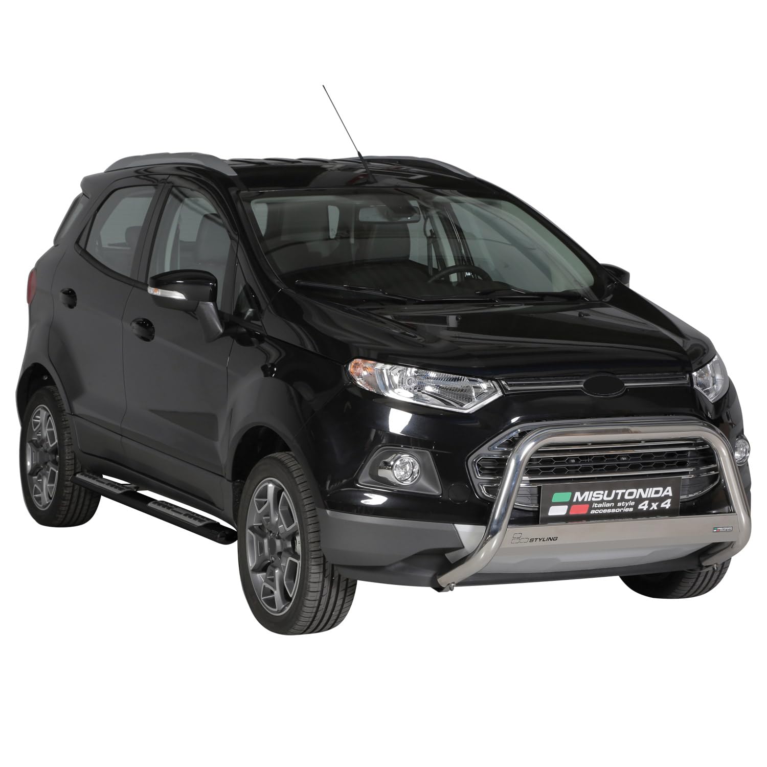 OMAC Edelstahl Seitenschweller Schwellerrohre für Ford Ecosport 2013-2017 Schwarz von OMAC