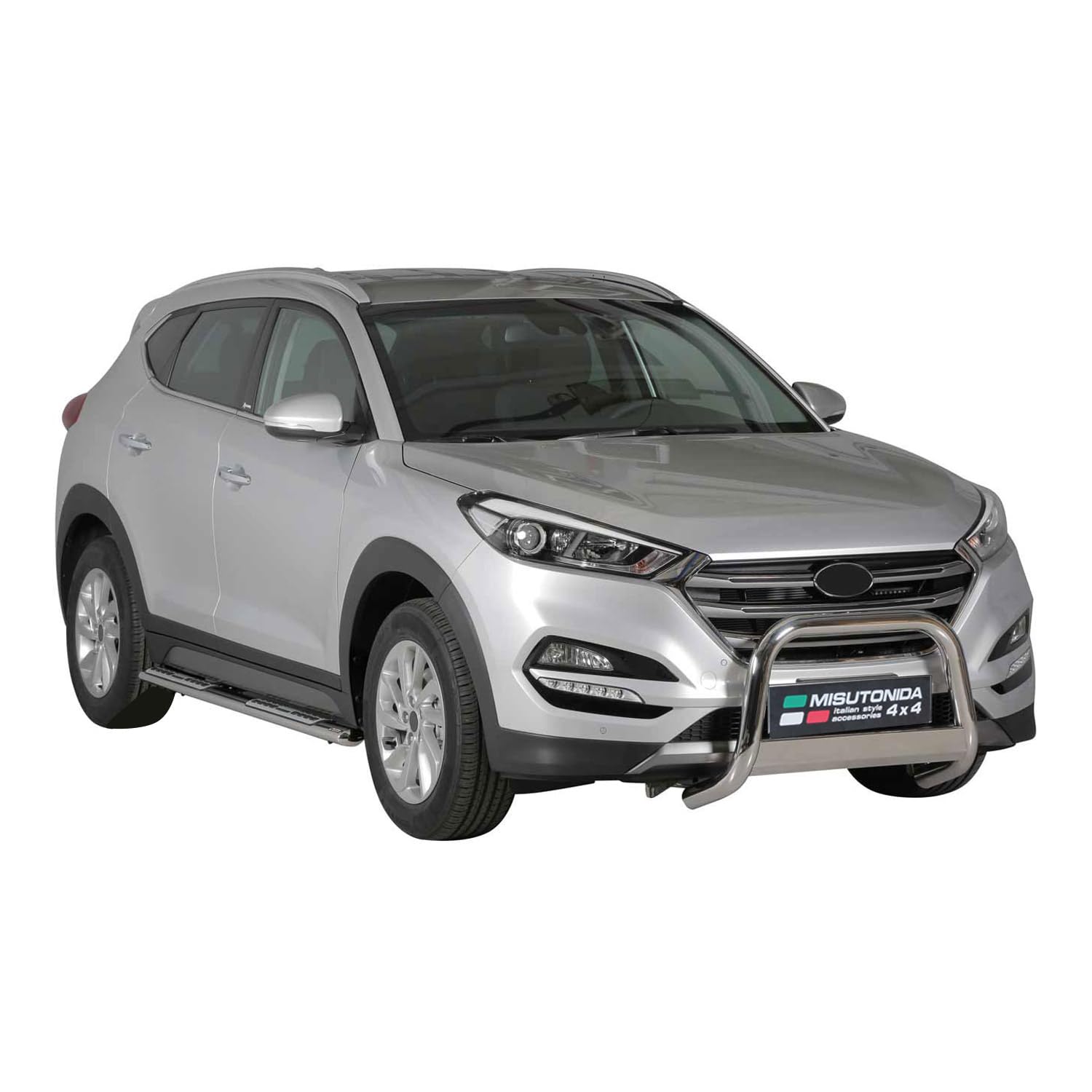 OMAC Edelstahl Seitenschweller Schwellerrohre für Hyundai Tucson 2015-2018 Silber von OMAC