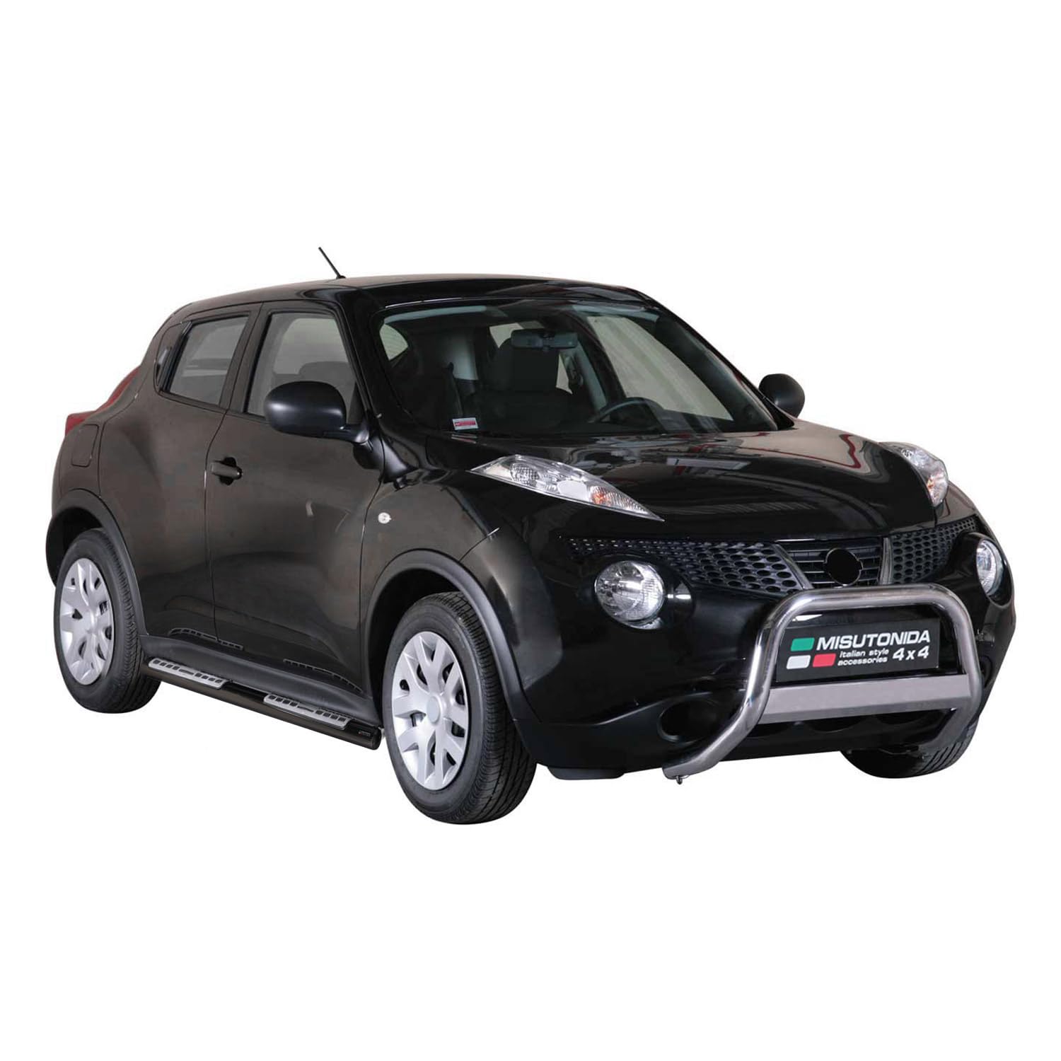 OMAC Edelstahl Seitenschweller Schwellerrohre für Nissan Juke 2010-2019 Schwarz von OMAC