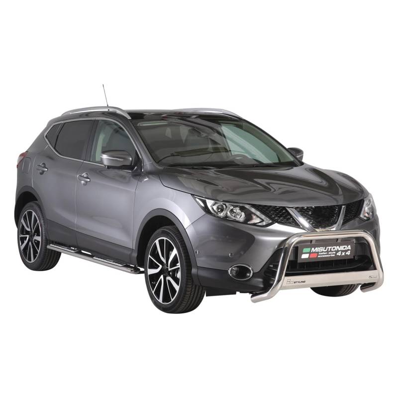 OMAC Edelstahl Seitenschweller Schwellerrohre für Nissan Qashqai 2014-2021 Silber von OMAC