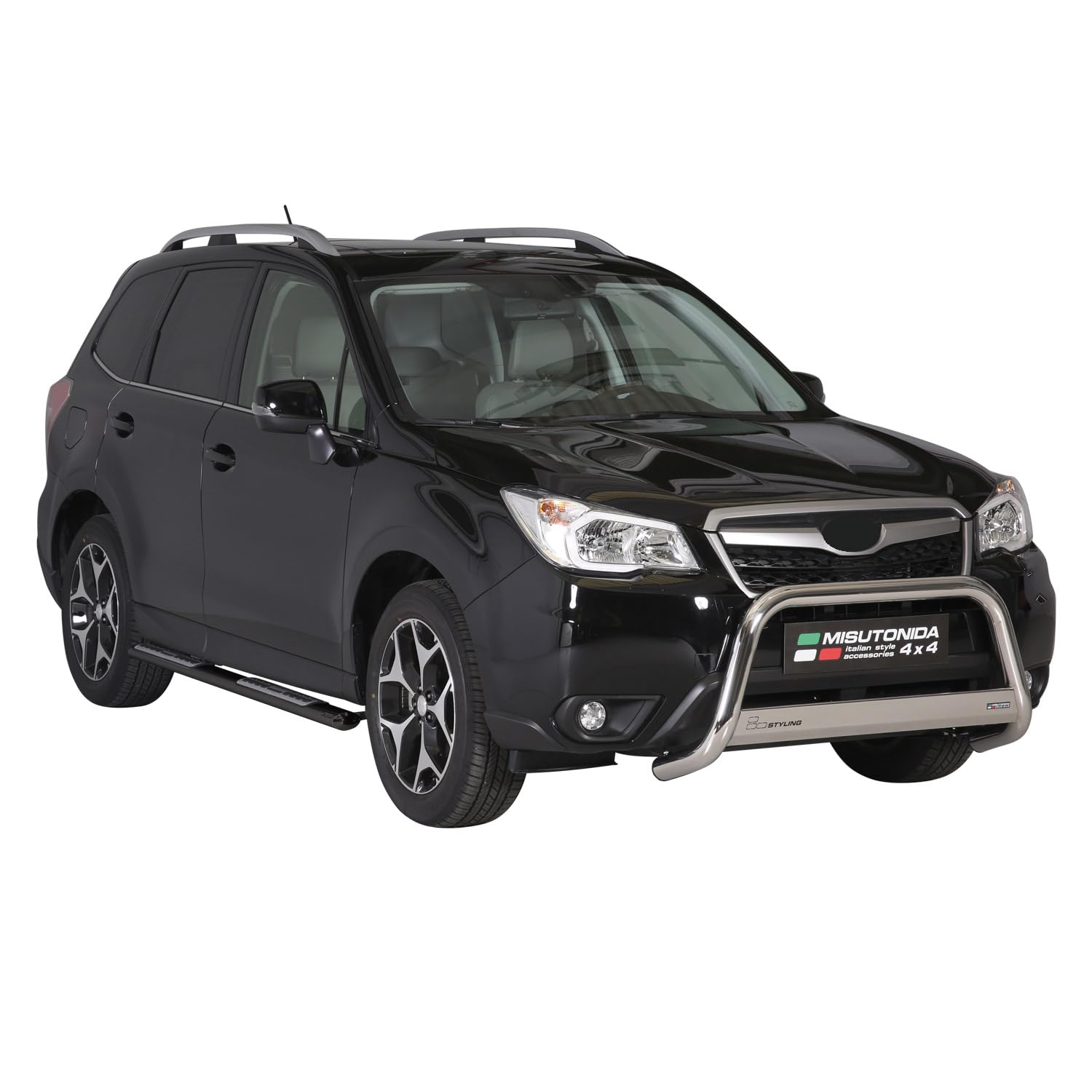 OMAC Edelstahl Seitenschweller Schwellerrohre für Subaru Forester 2013-2015 Schwarz von OMAC