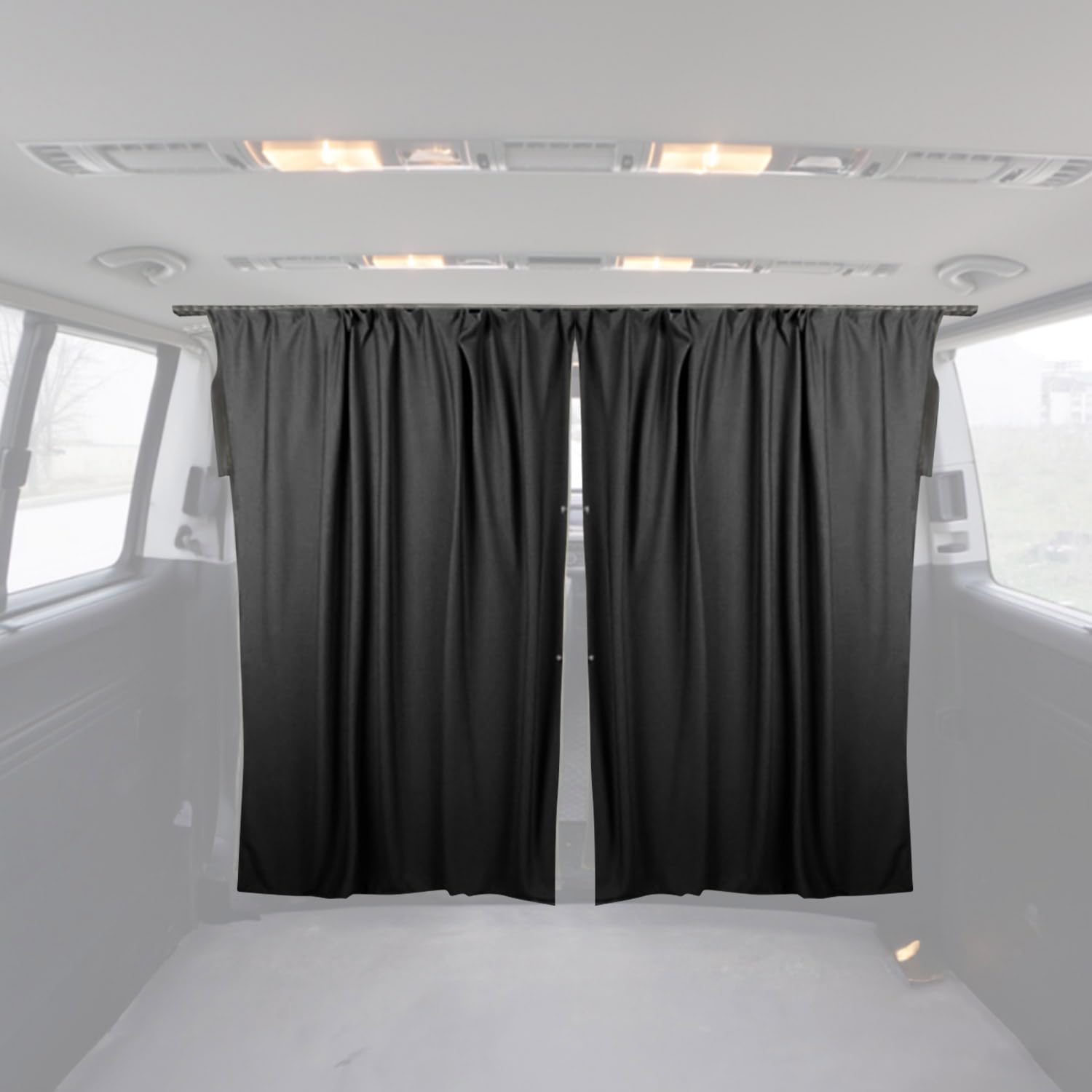 OMAC Fahrerhaus Führerhaus Gardinen Sonnenschutz kompatibel mit FIAT Ducato H3 Schwarz 2tlg von OMAC