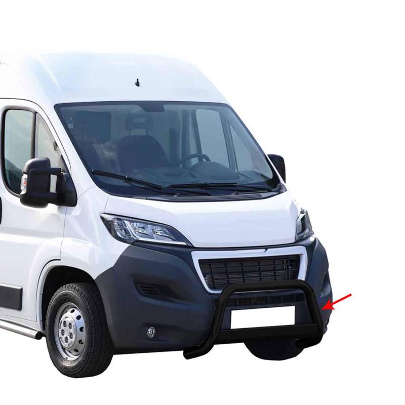 OMAC Frontbügel Frontschutzbügel Schutz kompatibel mit Peugeot Boxer 2014-2024 ø63mm Schwarz von OMAC