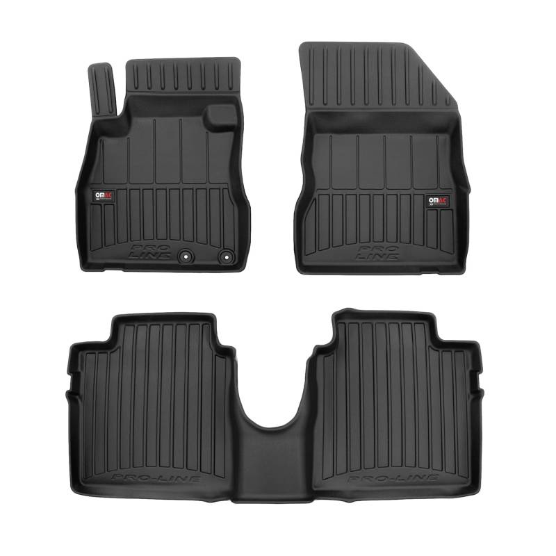 Fußmatten Gummimatten kompatibel mit Nissan Note II E12 2012-2017 Premium Schwarz TPE 3X von OMAC