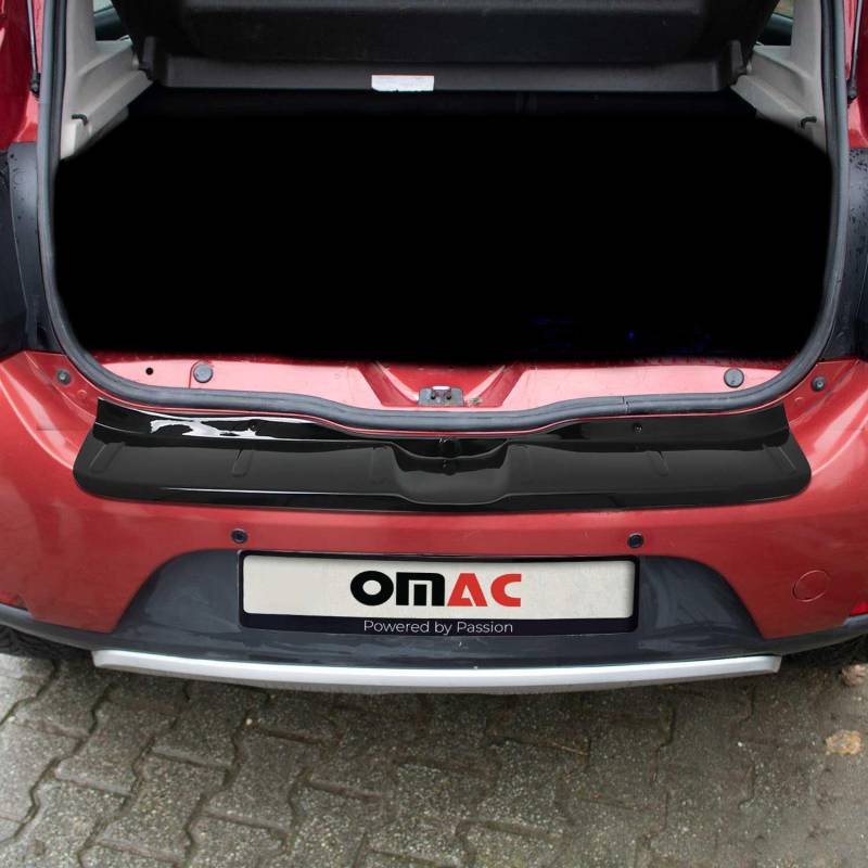 OMAC Ladekantenschutz Stoßstangenschutz kompatibel mit Dacia Sandero 2012-2020 Acryl Schwarz von OMAC