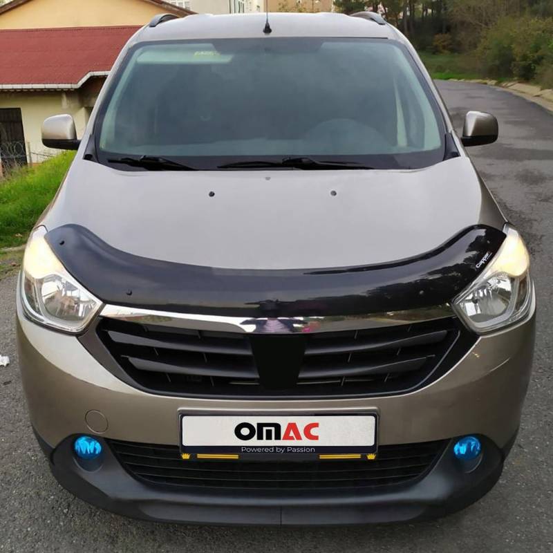 OMAC Motorhaube Deflektor Insekten Steinschlagschutz kompatibel mit Dacia Lodgy 2012-2024 Dunkel von OMAC