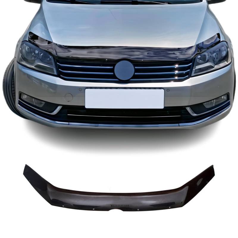 OMAC Motorhaube Deflektor Insekten Steinschlagschutz kompatibel mit VW Passat 2011-2015 Dunkel von OMAC