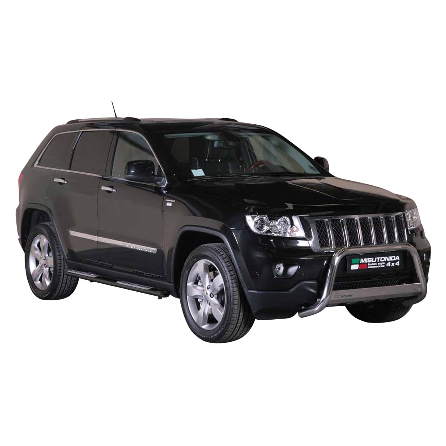 OMAC Stahl Seitenschweller Schwellerrohre für Jeep Grand Cherokee 2010-2013 Schwarz von OMAC