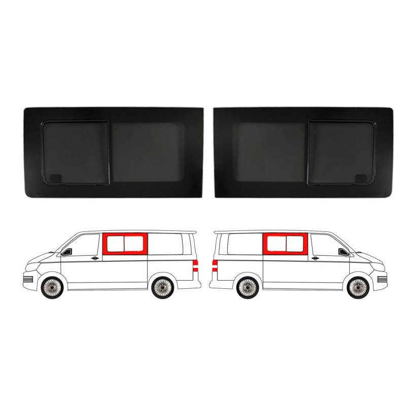 Seitenfenster Schiebefenster kompatibel mit VW T6 T6.1 2015-2024 Links Rechts L1 L2 Set von OMAC