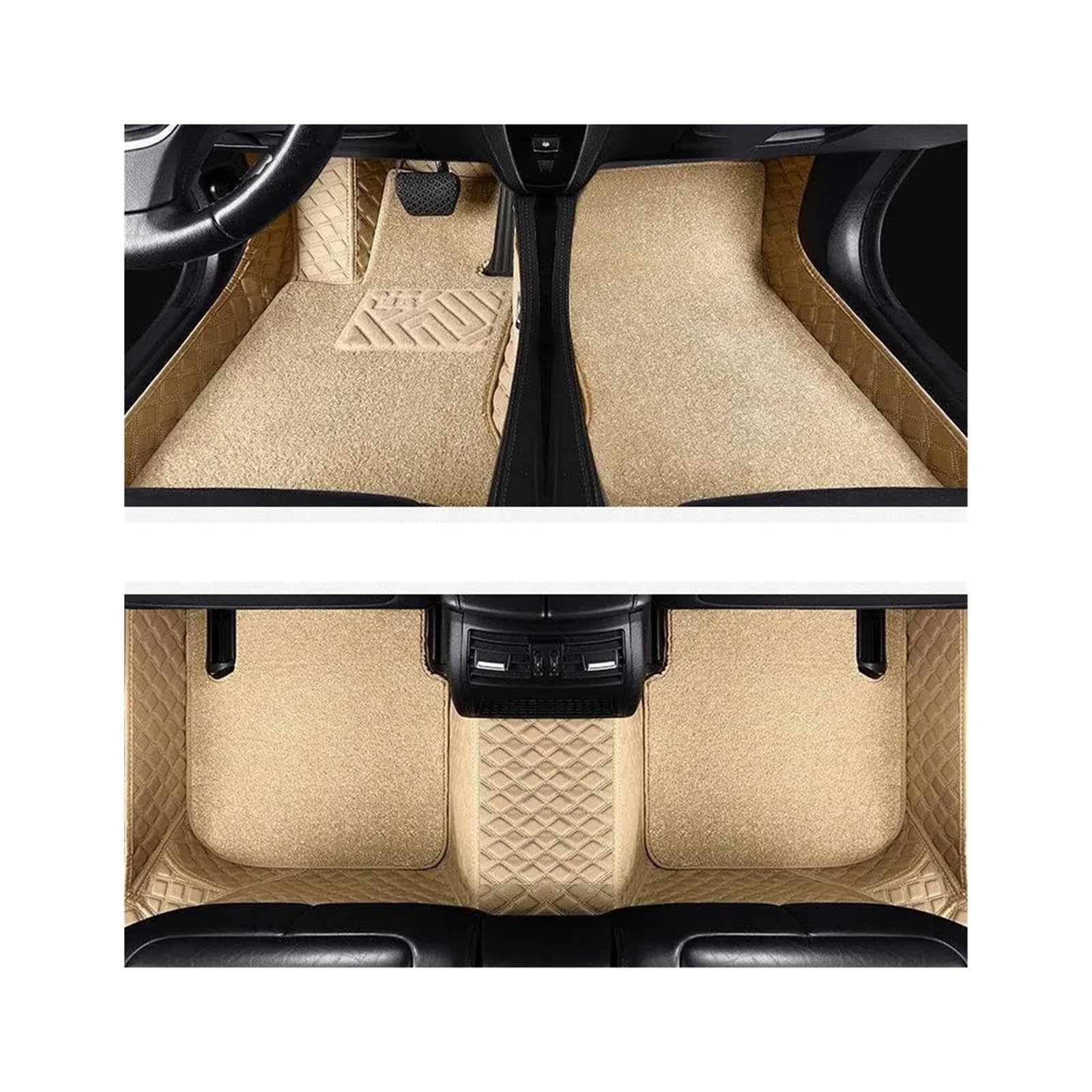 Automatten Custom Auto Fußmatte für Fiat für Freemont 5-Sitze 2012-2016 Leder wasserdicht schützen Teppiche Innenzubehör (Farbe: Doppel 1) von OMDHATU