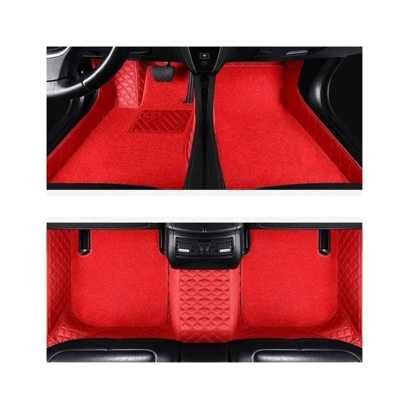 Automatten Custom Auto Fußmatte für Fiat für Freemont 5-Sitze 2012-2016 Leder wasserdicht schützen Teppiche Innenzubehör (Farbe: Double 4) von OMDHATU