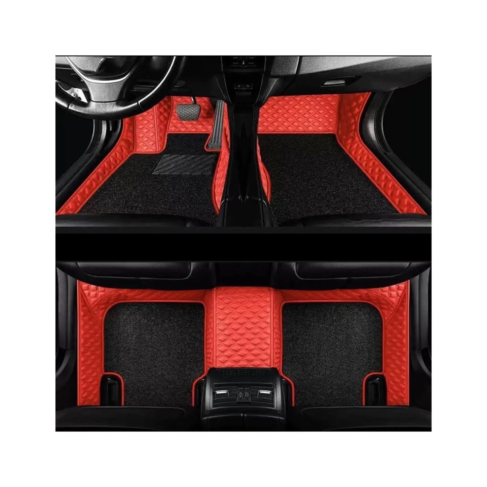 Automatten Custom Auto Fußmatte für Fiat für Freemont 5-Sitze 2012-2016 Leder wasserdicht schützen Teppiche Innenzubehör (Farbe: Double 5) von OMDHATU