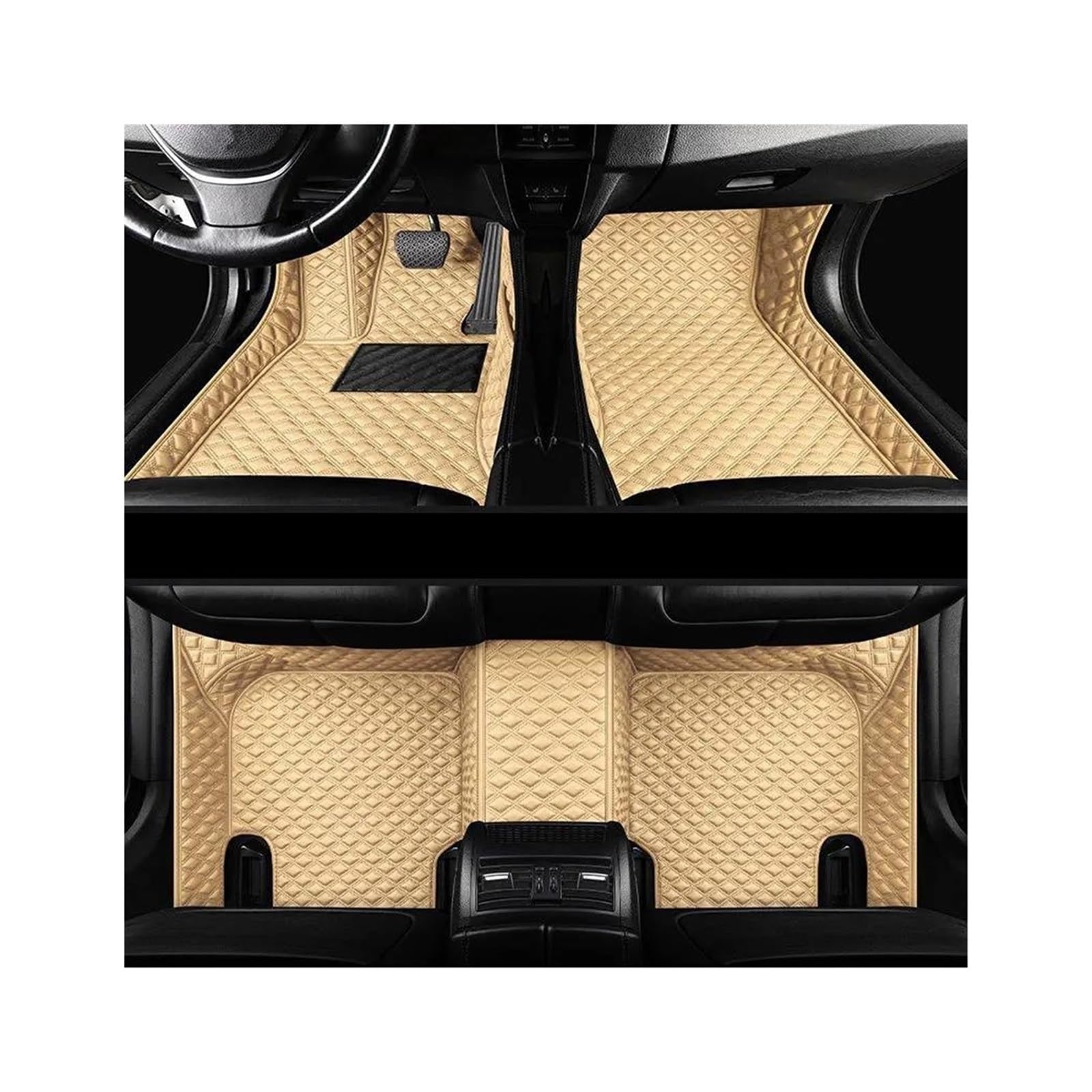 Automatten Custom Auto Fußmatte für Fiat für Freemont 5-Sitze 2012-2016 Leder wasserdicht schützen Teppiche Innenzubehör (Farbe: Single 1) von OMDHATU