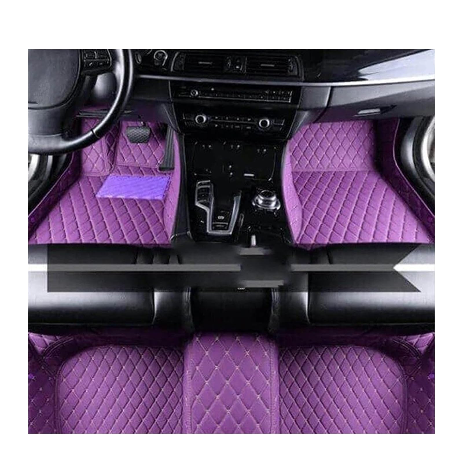 Automatten für Peugeot E-208 E208 P21 5-Sitzer 2019 2020 2021 2022 2023 Auto-Fußmatten Leder-Fußmatten-Set Teppichteppich Innenzubehör (Farbe: LHD SET 11) von OMDHATU