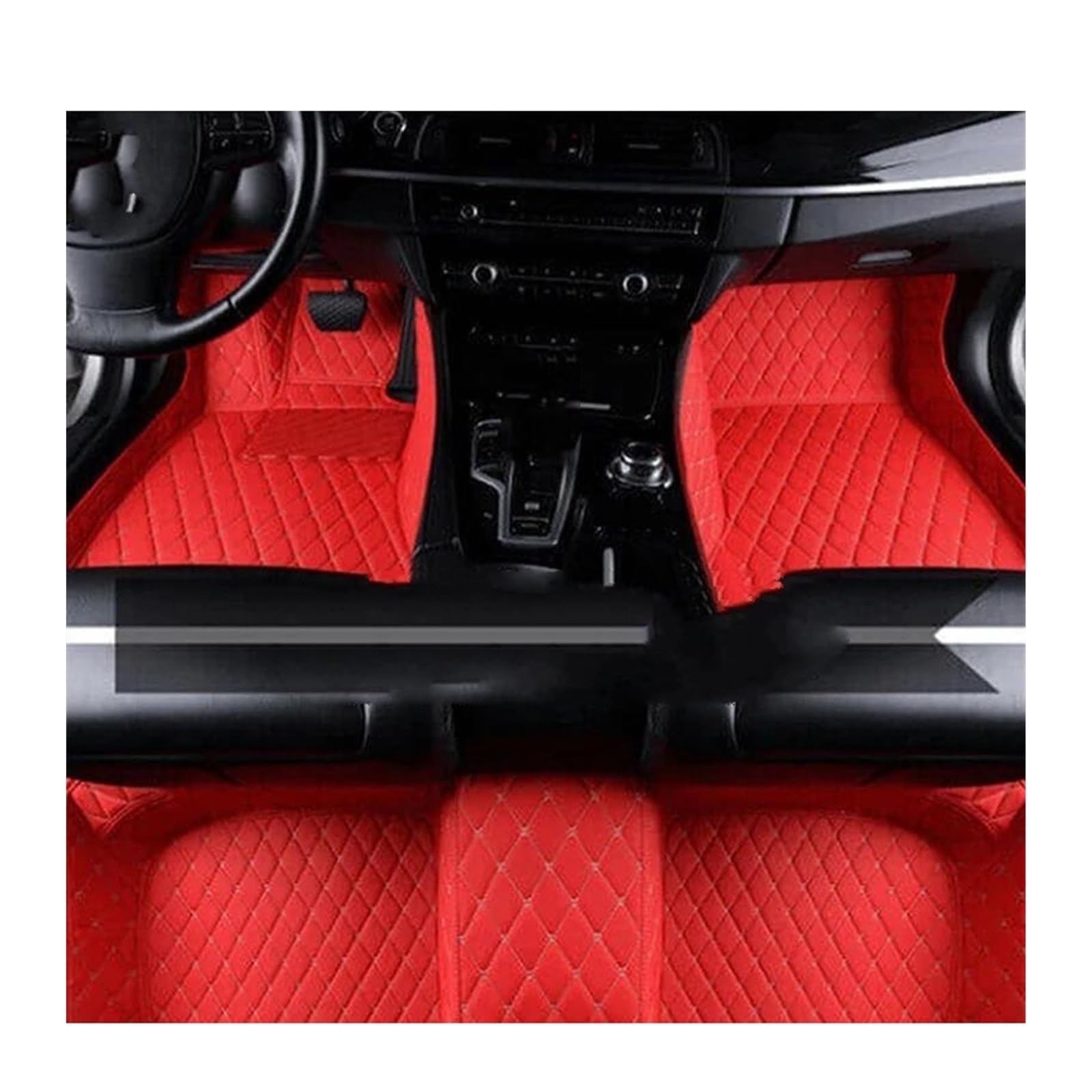 Automatten für Peugeot E-208 E208 P21 5-Sitzer 2019 2020 2021 2022 2023 Auto-Fußmatten Leder-Fußmatten-Set Teppichteppich Innenzubehör (Farbe: LHD SET 6) von OMDHATU