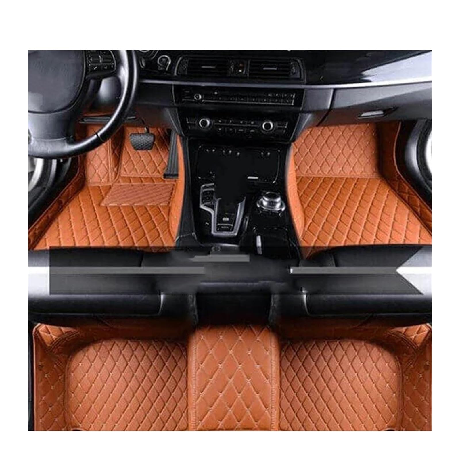 Automatten für Peugeot E-208 E208 P21 5-Sitzer 2019 2020 2021 2022 2023 Auto-Fußmatten Leder-Fußmatten-Set Teppichteppich Innenzubehör (Farbe: LHD SET 7) von OMDHATU