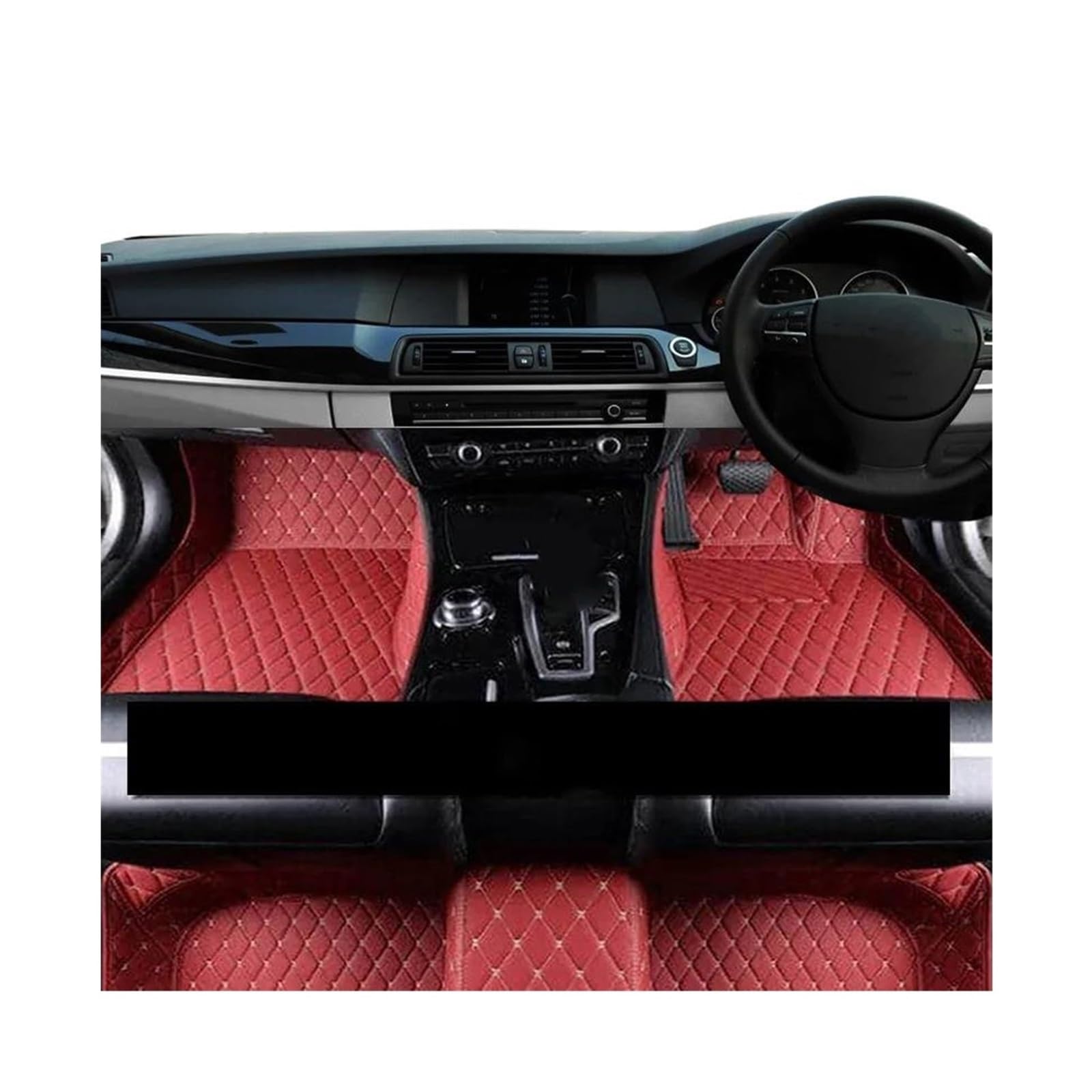 Automatten für Peugeot E-208 E208 P21 5-Sitzer 2019 2020 2021 2022 2023 Auto-Fußmatten Leder-Fußmatten-Set Teppichteppich Innenzubehör (Farbe: RHD SET 10) von OMDHATU