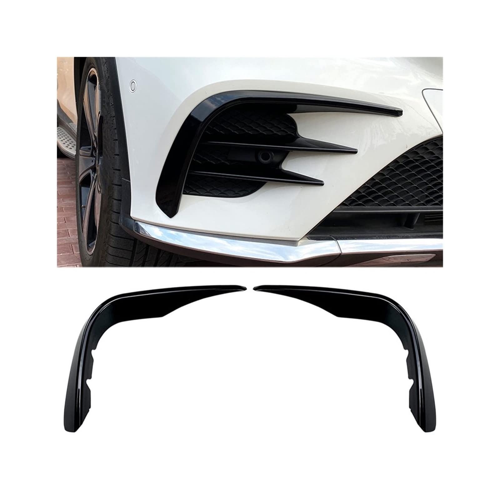 Etsuhiro Frontstoßstange Splitter Spoiler Nebelscheinwerfer Canard Für Mercedes Für Benz GLC-Klasse X253 2016 2017 2018 2019 GLC260 300 GLC43 AMG Frontstoßstangenspoiler Diffusor von OMDHATU