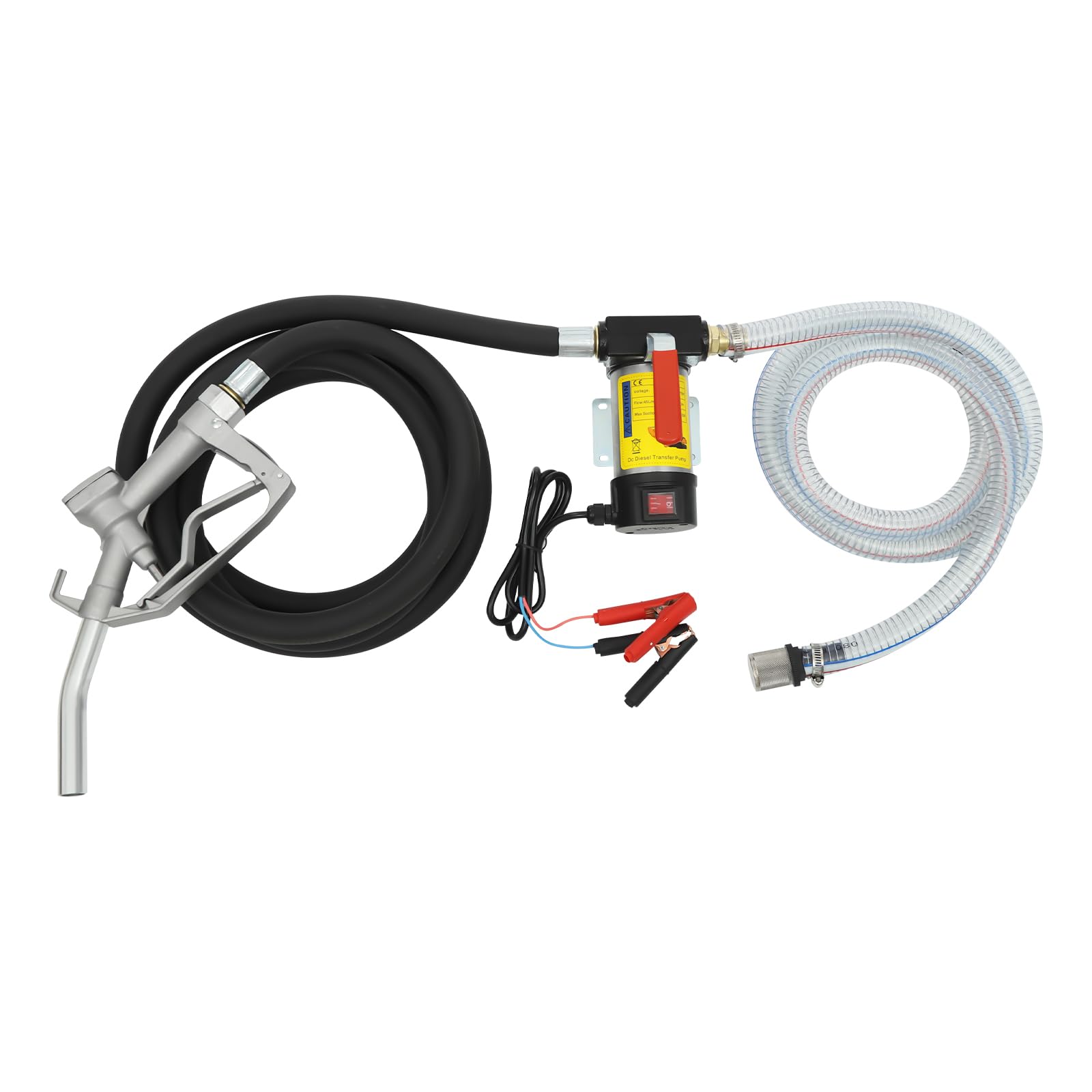 Ölabsaugpumpe Auto Dieselpumpe 12V 45L/Min Ölpumpe Heizölpumpe, Selbstansaugende Kraftstoffpumpe mit Automatischer Abschaltung Düsen & Schläuche für Diesel, Biodiesel, Heizöl (B) von OMGGYER