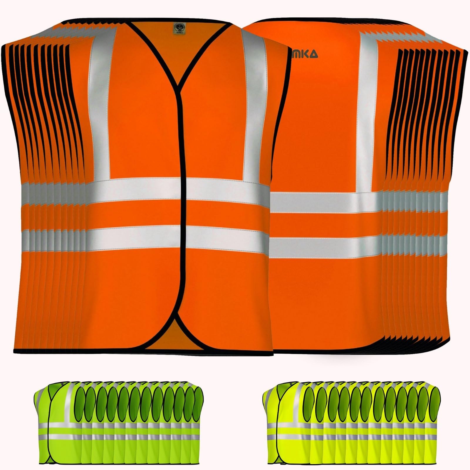 Warnweste Sicherheitsweste Auto Warnweste Reflektierende Pannenweste (1, Neon Orange, L) von OMKA