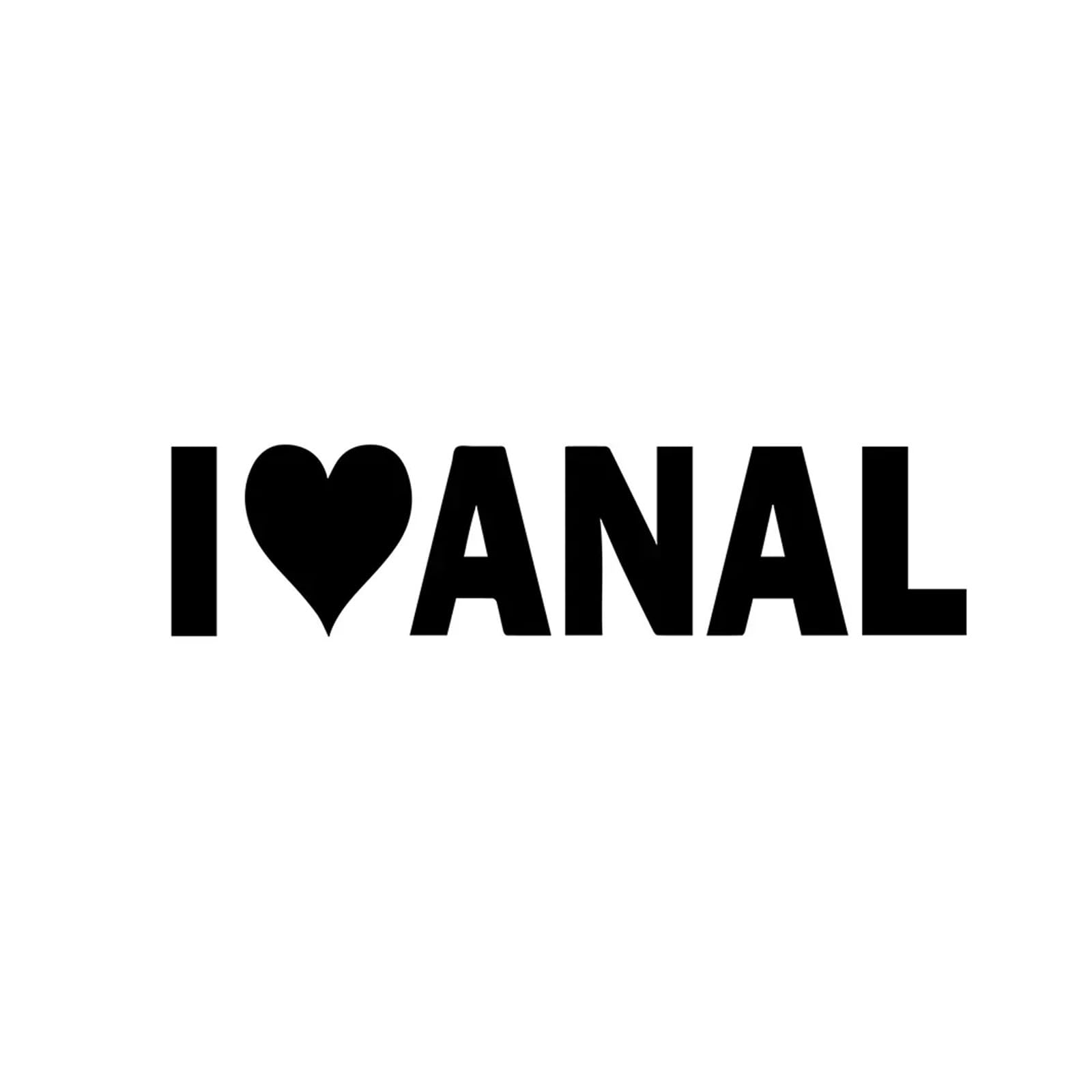 1 x Auto-Aufkleber, "I Love Anal", Vinyl-Aufkleber, lustiger Gay Pride, Streich, Witz, Penis, Po, Sex-Aufkleber, 20 cm x 6 cm (schwarz, 18 x 5,4 cm) von OMOZX