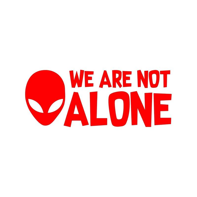 15,2 cm X 6 cm ALIEN WIR ARE NOT ALONE Vinyl Autoaufkleber - UFO & Space Theme Decal for Autos, LKW & Motorräder - Schwarz & Silber Optionen - Langlebig & Wasserdicht (Rot) von OMOZX