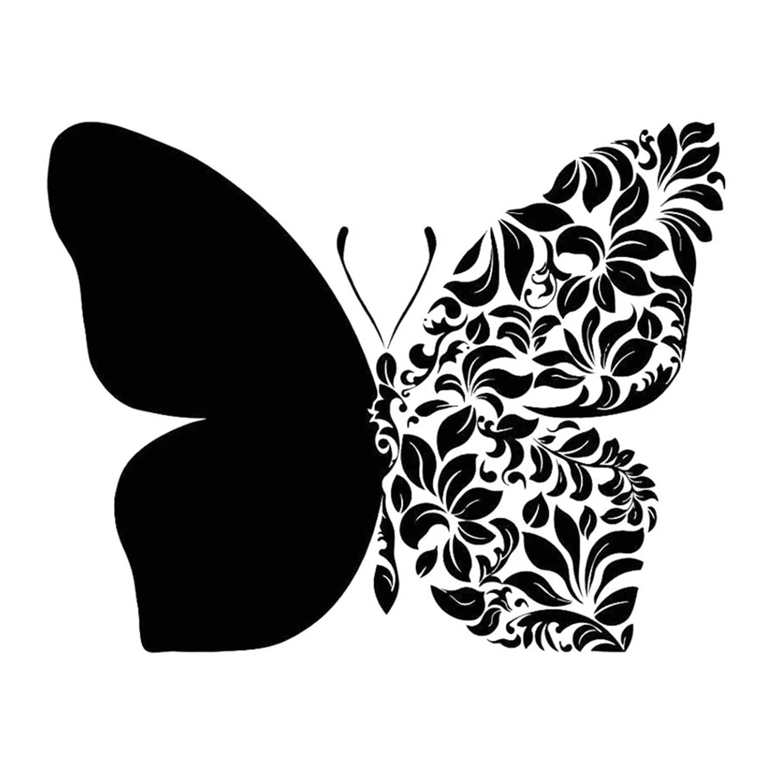 Beautiful Butterfly Creative Applique Fashion Car Window Applique Pvc Waterproof Applique Black/white, 16cm*12cm(Black) von OMOZX