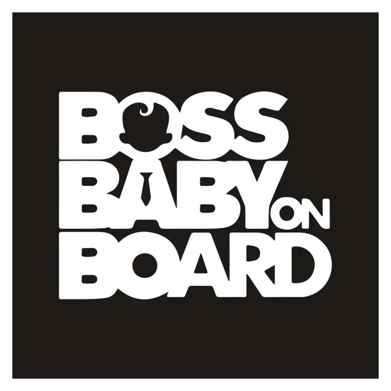 Boss Baby On Board Lustiger Auto-Aufkleber, Dekoration, 17,8 x 13,5 cm, Weiß, 17,8 x 13,5 cm von OMOZX