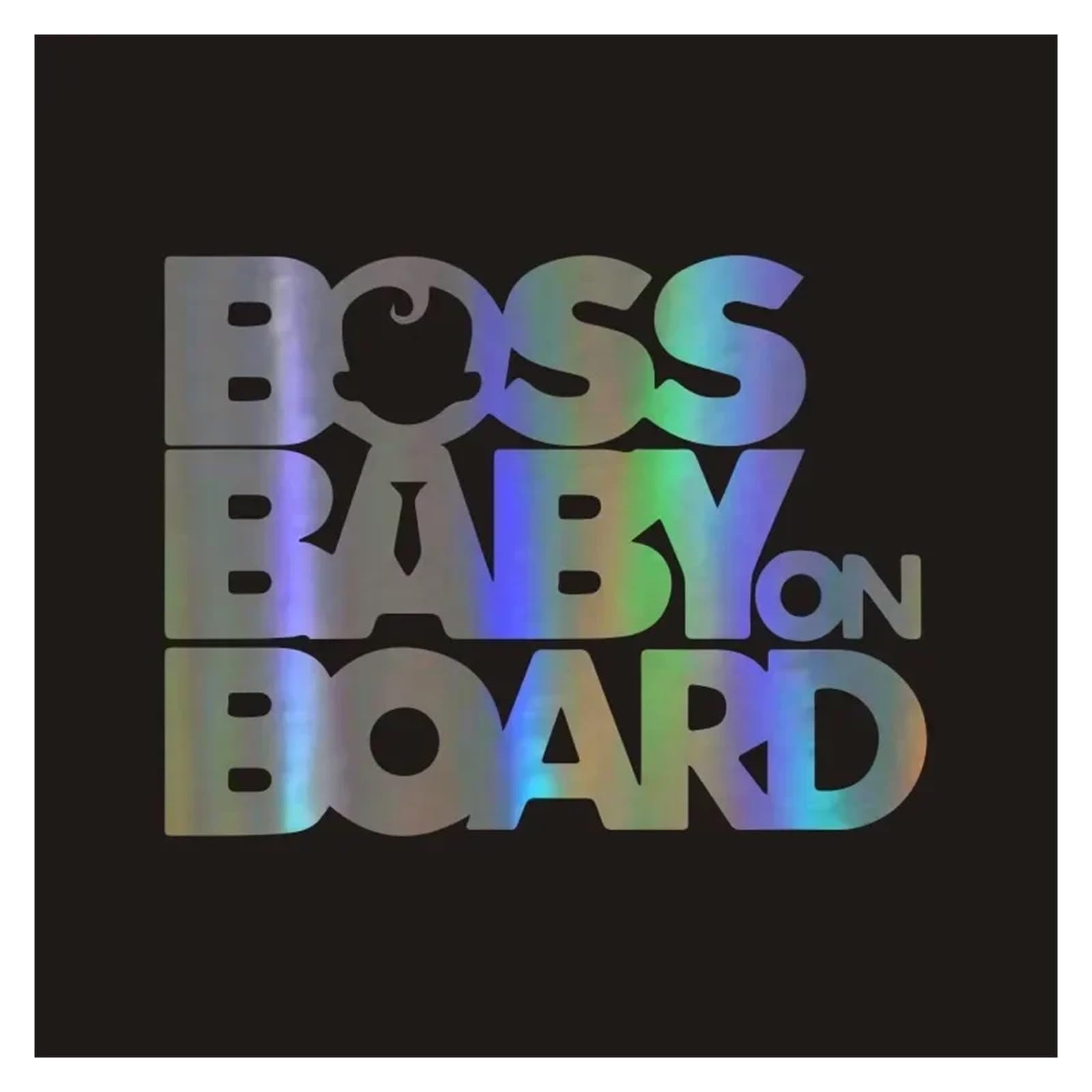 Boss Baby On Board Lustiger Auto-Aufkleber, Dekoration, 17,8 x 13,5 cm (Laser, 21 x 16 cm) von OMOZX