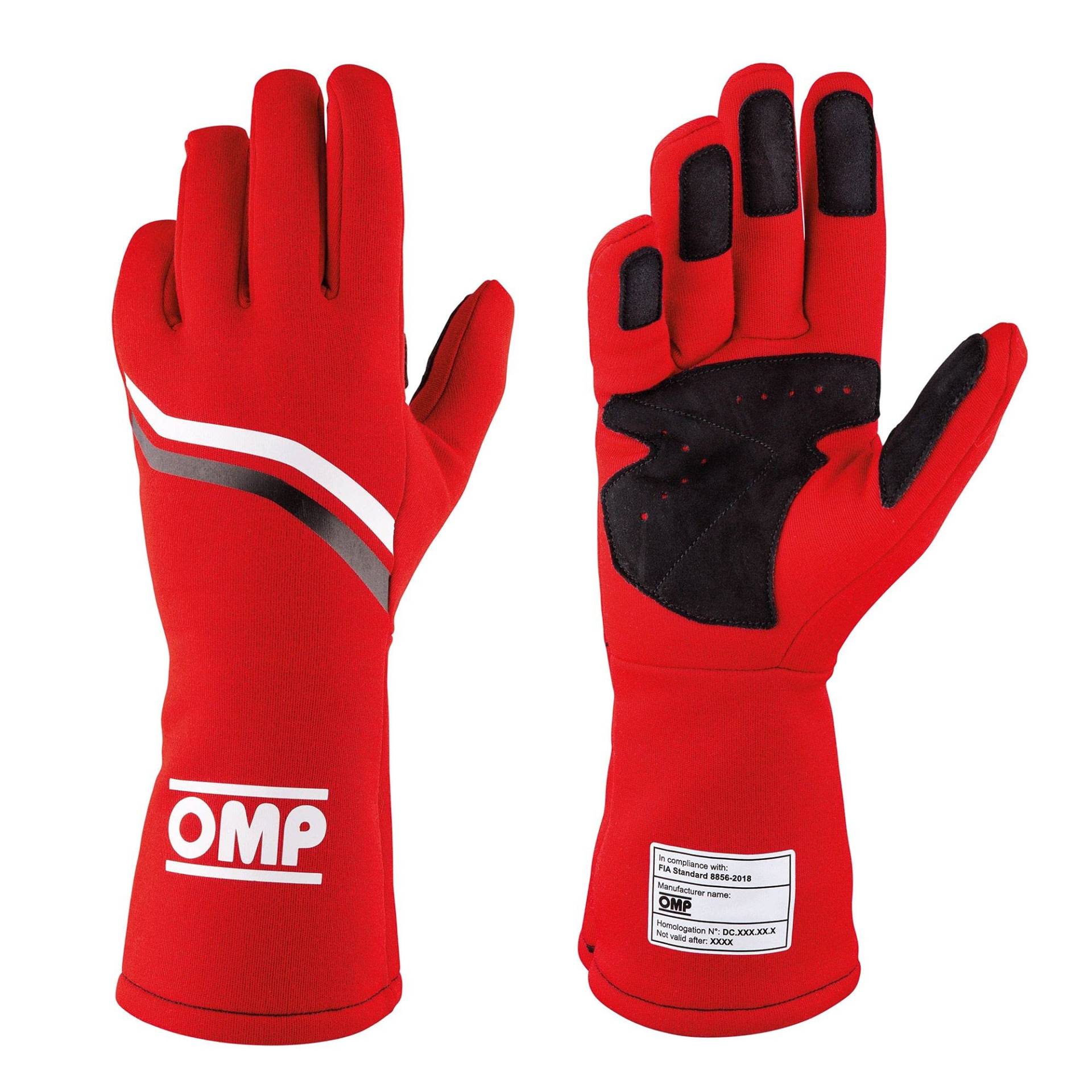 OMP Dijon Handschuhe My2021 Rot, Größe S FIA 8856-2018,9 von OMP