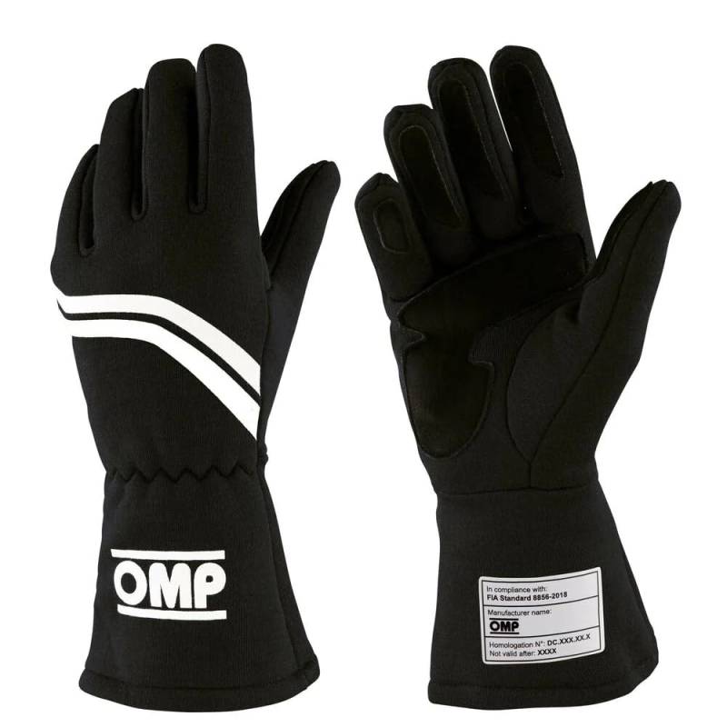 OMP Dijon Handschuhe My2021 schwarz Größe M FIA 8856-2018, von OMP